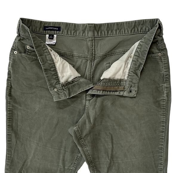 Land's End Corduroy Green Pants Size 12P Petite Straight Leg Womens High Rise - Picture 3 of 14